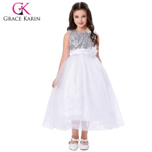 Grace Karin New Arrival Sleeveless Ball Gown Sequins Voile Flower Girl Dresses 12 Year Girl Dress CL007596-2